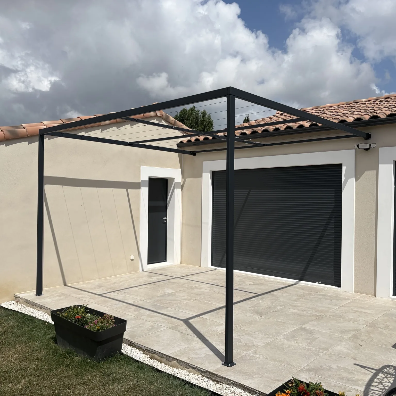 Pergola adossée RAL 7016